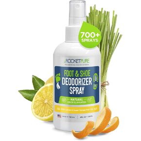 Natural Foot Spray & Shoe Deodorizer Spray - Shoe Spray for Smelly Shoes, Foot Spray for Smelly Feet, Shoe Odor Spray Odor Elimination, Foot Odor Eliminator, Foot Deodorant (Lemon, 4oz)