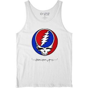 Liquid Blue Unisex-Adult Standard Grateful Dead SYF Steal Your Face White Tank Top
