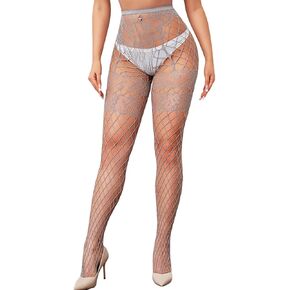 Sexy Wide Fishnet Tights, Floral Lace Garter Stockings For Women, Fishnets Fish Net Fits 0-18