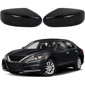 Driver and Passenger Side Mirror Cap Cover Compatible with Nissan Altima 2013-2018 Replace 963743TH0A 963733TH0A Without Turn Signal Light 2Pcs Gloss Black