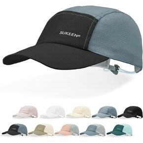 Sukeen Lightweight Sun Hat for Women Men,Quick Drying Baseball Cap UPF50+ Running Hats Foldable Sport Cap for Outdoor Daily