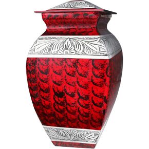 Urn for Ashes for Women & Men, Cremation Urns for Human Ashes Adult Female & Male, Funeral Urns for Burial, Decorative Square Urns for Women or Man, Purple Urns for Female - Large Size
