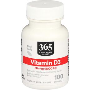 365 by Whole Foods Market, Vitamin D3 2000 IU, 100 Softgels