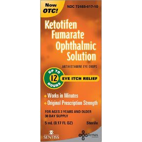 Armas Allergy Eye Drops, Itch Relief, Works in Minutes, Relief for Up to 12 Hours, Prescription Strength, Ketotifen Antihistamine Solution, 30 Day Supply, 0.17 Fl Oz