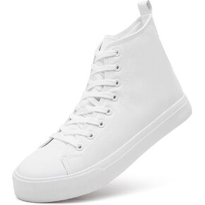 yageyan Men’s Black high top Leather Sneakers for Men lace up Casual Comfortable Shoes