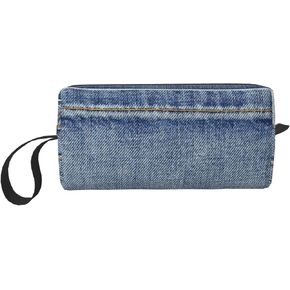 Blue Country Empty Back Pocket of Jeans Denim Coin Pouch Pen Holder Clutch Wristlet Wallets Purse Portable Storage Case Cosmetic Bags Zipper