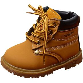 Happy Cherry Baby Autumn Boots Fashion Suede Leather Lace-Up Boots Soft Flat Ankle Boots