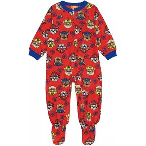 Paw Patrol Fleece Footed Pajamas Footed Blanket Sleeper Toddler Boys Small Print