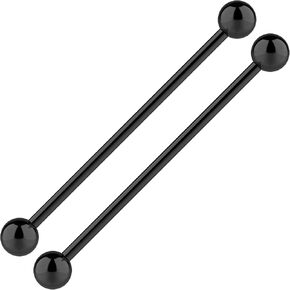 Barbell Piercing Jewelry 14g Bar Scaffold For Women Men - 2 Pack Of Industrial Bars Cartilage Ear Barbell Jewelry - 35mm Long Straight Hypoallergenic Surgical Steel 14g Industrial Piercing Jewelry