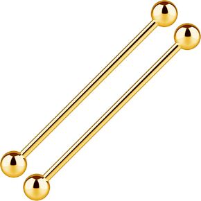 Barbell Piercing Jewelry 14g Bar Scaffold For Women Men - 2 Pack Of Industrial Bars Cartilage Ear Barbell Jewelry - 35mm Long Straight Hypoallergenic Surgical Steel 14g Industrial Piercing Jewelry in Saudi Arabia