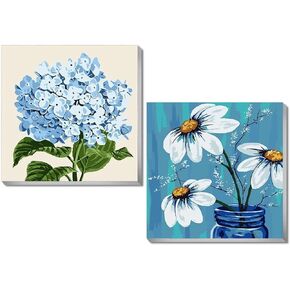 Mowana Paint by Numbers Kit for Adults, 2 Pack Scenery Adult Paint by Number Kits on Canvas Painting by Numbers for Adults Kit Oil Painting for Gift and Home Wall Decor 16x20inch