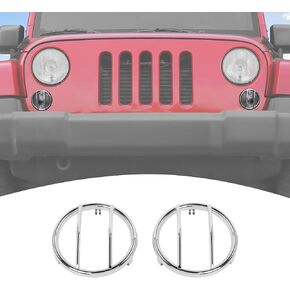 ل Jeep JK الجبهة بدوره إشارة ضوء الحرس غطاء معدني ل جيب رانجلر JK JKU 2007-2017 الكروم الخارجي اكسسوارات 2 قطعة