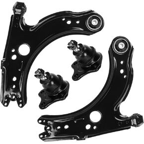 Front Lower Control Arms + Ball Joints Assembly for Volkswagen Beetle 98-10, for Golf 99-06, for Jetta 99-05, Suspension Kit K640176 K90355 K90357-4pc Set