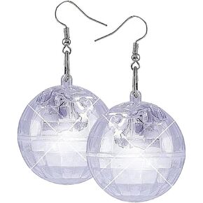 LED Earrings Disco Ball 16 Light Modes Rechargeable Light Projecting Light up Earrings for Women Party Accessories