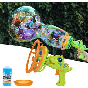 Bubble Gun Bubble Machine for Toddlers,Dinosaur Bubble Blower Toy for Kids,Bubble in Bubble Gun,Summer Party Favors Outdoor Toys,Birthday Easter Gift for 3 4 5 6 7 8 9 10 Years Old Boys Girls