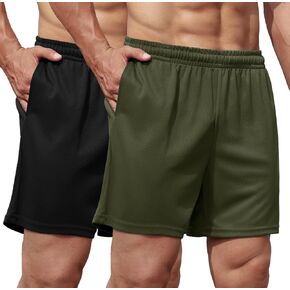 COOFANDY Men's 2 Pack Gym Workout Shorts 5 Inch Mesh Athletic Shorts Quick Dry Running Shorts with Pockets