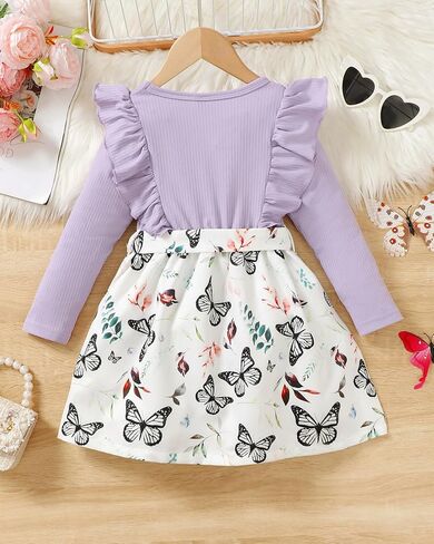 Toddler Girls Winter Long Sleeve Dresses Kids Fall Cute Clothes Little Girl Outfits for Size 4-7 Years in Saudi Arabia