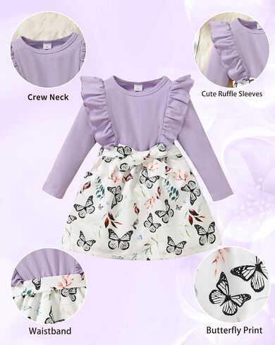 Toddler Girls Winter Long Sleeve Dresses Kids Fall Cute Clothes Little Girl Outfits for Size 4-7 Years in Saudi Arabia