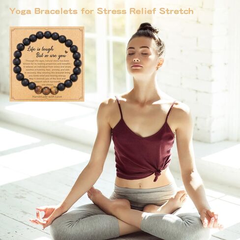 dcfywl731 الحصول على الشفاء العاجل أساور مضادة للقلق للنساء أساور الحجر الطبيعي للاسترخاء شفاء أساور كريستال أساور اليوغا لتخفيف التوتر تمتد أساور مطرز للنساء in Kuwait