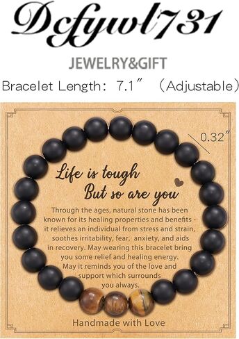 dcfywl731 الحصول على الشفاء العاجل أساور مضادة للقلق للنساء أساور الحجر الطبيعي للاسترخاء شفاء أساور كريستال أساور اليوغا لتخفيف التوتر تمتد أساور مطرز للنساء in Kuwait