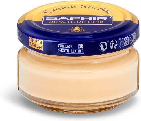 ملمع الأحذية SAPHIR Creme Surfine Pommadier - كريم شمع العسل للمنتجات الجلدية - أبيض in Saudi Arabia