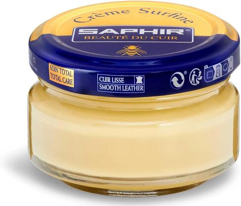ملمع الأحذية SAPHIR Creme Surfine Pommadier - كريم شمع العسل للمنتجات الجلدية - أبيض in Saudi Arabia