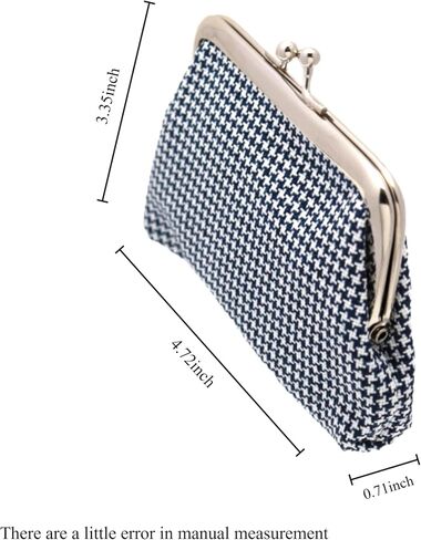 Coin Purse Vintage Bag Lock Wallet Buckle Kiss Lock change purse change holder wallet coin Leather coin wallet(D red) in Saudi Arabia