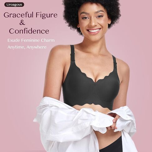 Silky Bras for Women No Underwire Floral Design Bralettes for Women Wireless T Shirt Bra Ultra Soft with Extender in Saudi Arabia