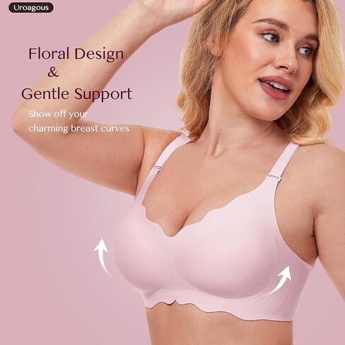 Silky Bras for Women No Underwire Floral Design Bralettes for Women Wireless T Shirt Bra Ultra Soft with Extender in Saudi Arabia