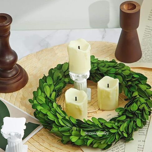 Boxwood Wreath 12 inch Preserved Nature Boxwood Home Decor Stay Fresh for Years Spring Summer Fresh Green Wreath Farmhouse Holiday Home Wreath Decor Spring Wreath in Saudi Arabia
