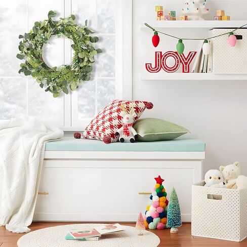 Kmise الربيع إكليل الخريف ديكور إكليل للباب الأمامي-22 بوصة الصيف الفاوانيا أكاليل الأوكالبتوس للشرفة الأمامية مزرعة ديكور المنزل in Kuwait