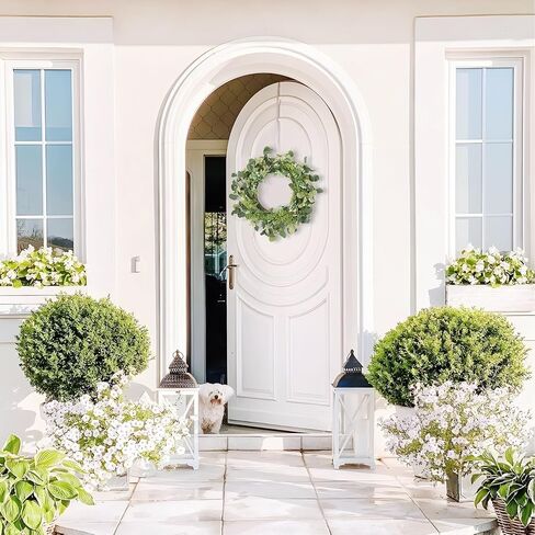 Kmise الربيع إكليل الخريف ديكور إكليل للباب الأمامي-22 بوصة الصيف الفاوانيا أكاليل الأوكالبتوس للشرفة الأمامية مزرعة ديكور المنزل in Kuwait