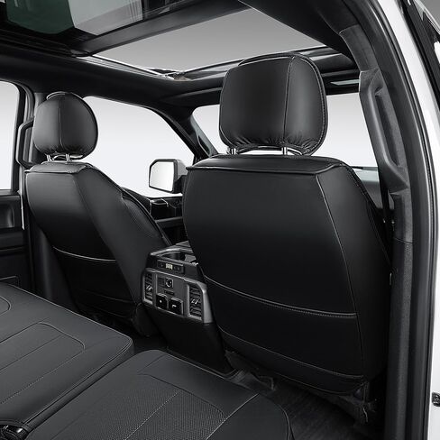 أغطية مقاعد OASIS AUTO المخصصة متوافقة مع 2019-2025 Chevy Silverado 1500/GMC Sierra 1500 (مجموعة كاملة، أسود) in Kuwait