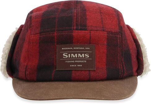 Simms Coldweather Cap - Red Buffalo Plaid - Small/Medium in Kuwait