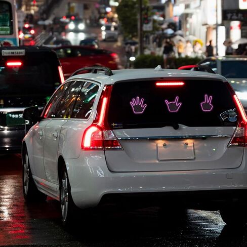 ضوء إصبع السيارة مع جهاز تحكم عن بعد - إصبع مضيء لنافذة السيارة الخلفية، لافتة LED لغضب الطريق مع 4 إيماءات يدوية، إشارة يد للشاحنة in Kuwait