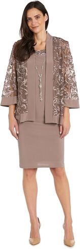 R&M Richards Womens Mesh 2PC Cocktail and Party Dress in Kuwait