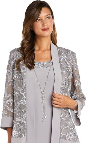 R&M Richards Womens Mesh 2PC Cocktail and Party Dress in Kuwait