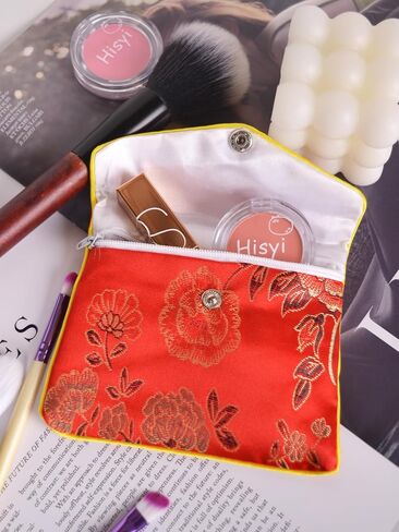 Baitaihem 15 Pack Jewelry Purse Pouch Gift Bags Chinese Silk Style Brocade Embroidered Bag,Red(Small&Medium&Large) in Kuwait