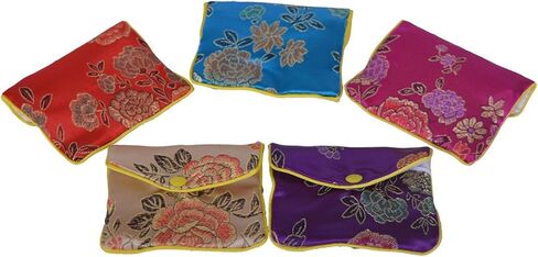 Baitaihem 15 Pack Jewelry Purse Pouch Gift Bags Chinese Silk Style Brocade Embroidered Bag,Red(Small&Medium&Large) in Kuwait