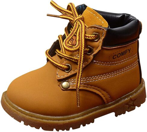 Happy Cherry Baby Autumn Boots Fashion Suede Leather Lace-Up Boots Soft Flat Ankle Boots in Kuwait