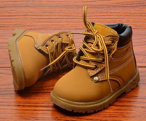 Happy Cherry Baby Autumn Boots Fashion Suede Leather Lace-Up Boots Soft Flat Ankle Boots in Kuwait