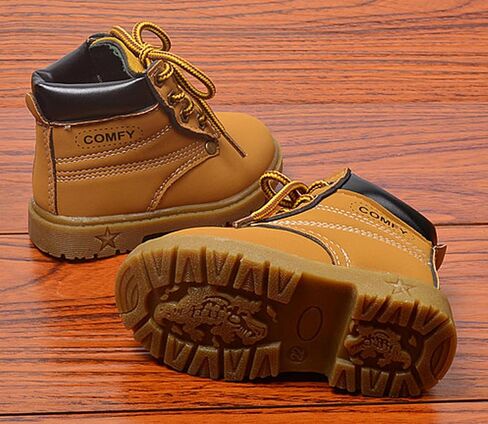 Happy Cherry Baby Autumn Boots Fashion Suede Leather Lace-Up Boots Soft Flat Ankle Boots in Kuwait