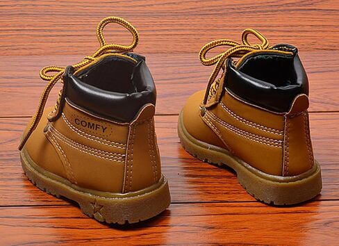 Happy Cherry Baby Autumn Boots Fashion Suede Leather Lace-Up Boots Soft Flat Ankle Boots in Kuwait