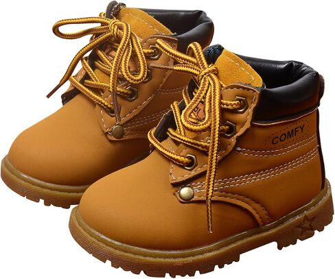 Happy Cherry Baby Autumn Boots Fashion Suede Leather Lace-Up Boots Soft Flat Ankle Boots in Kuwait