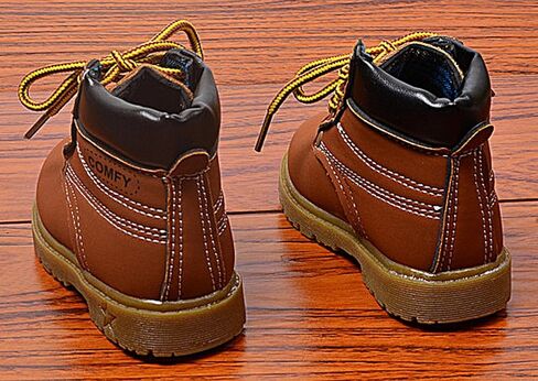 Happy Cherry Baby Autumn Boots Fashion Suede Leather Lace-Up Boots Soft Flat Ankle Boots in Kuwait