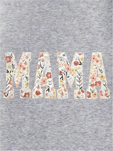 SweatyRocks Women's Floral Letter Graphic Sweatshirts Crew Neck Long Sleeve Pullover Tops in Saudi Arabia