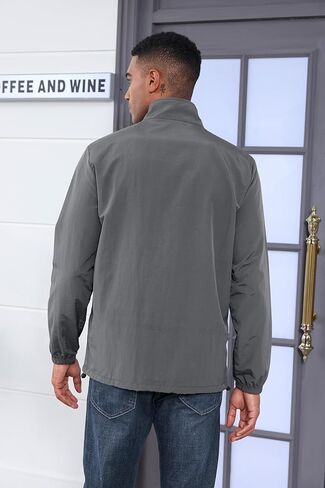 MorwenVeo Men's Casual Quarter Zip Pullover Lightweight Golf Track Jacket Stylish Windbreaker For Outdoors & Travel in Kuwait