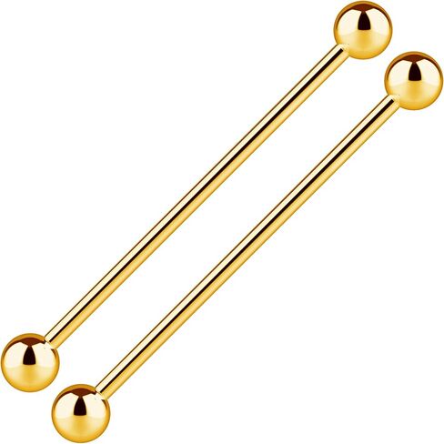 Barbell Piercing Jewelry 14g Bar Scaffold For Women Men - 2 Pack Of Industrial Bars Cartilage Ear Barbell Jewelry - 35mm Long Straight Hypoallergenic Surgical Steel 14g Industrial Piercing Jewelry in Kuwait