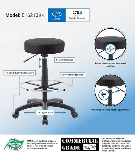 منتجات Boss Office DOT صياغة البراز باللون الأسود in Kuwait