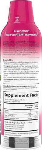 Aurora Nutrascience Ultra-Liposomal دعم انقطاع الطمث مع EstroG-100، يقلل من أعراض انقطاع الطمث وفترة ما حول انقطاع الطمث، الهبات الساخنة، التعرق الليلي، تقلب المزاج، 10 أونصة سائلة (300 مل) in Saudi Arabia
